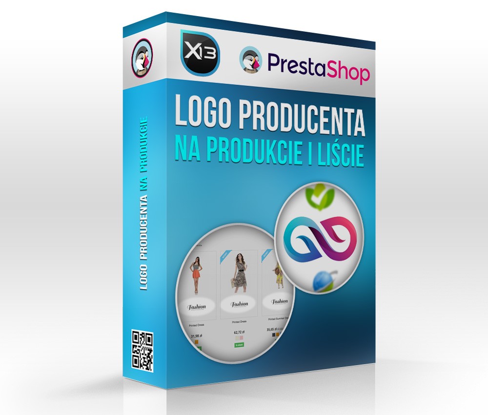 Logo producenta na produkcie i liście