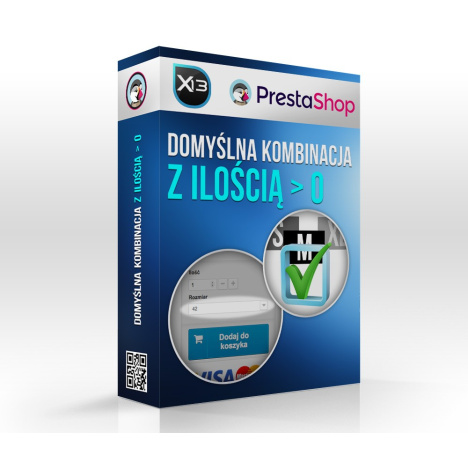 Domyślna kombinacja atrybutów z dostępną ilością