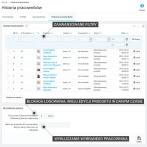 Historia pracownika - monitor dodawania i edycji produktów