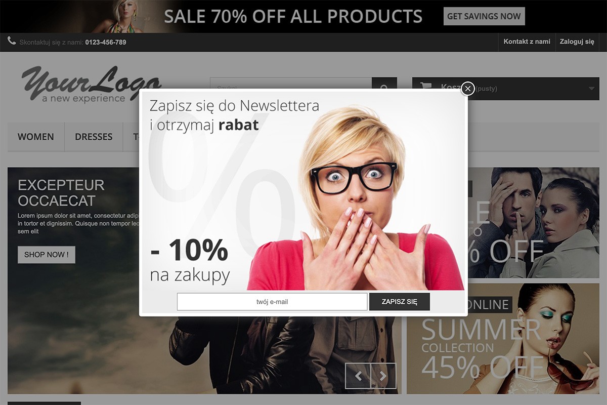 Popup - wyskakujące okienka z exit popup