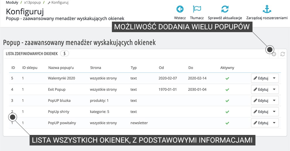 Popup - wyskakujące okienka z exit popup