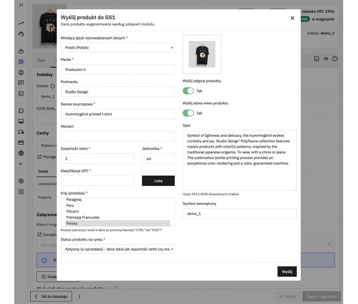 Generowanie kodów EAN oraz tworzenie produktów w GS1