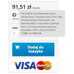 Przeliczanie ceny produktu, z obcej waluty
