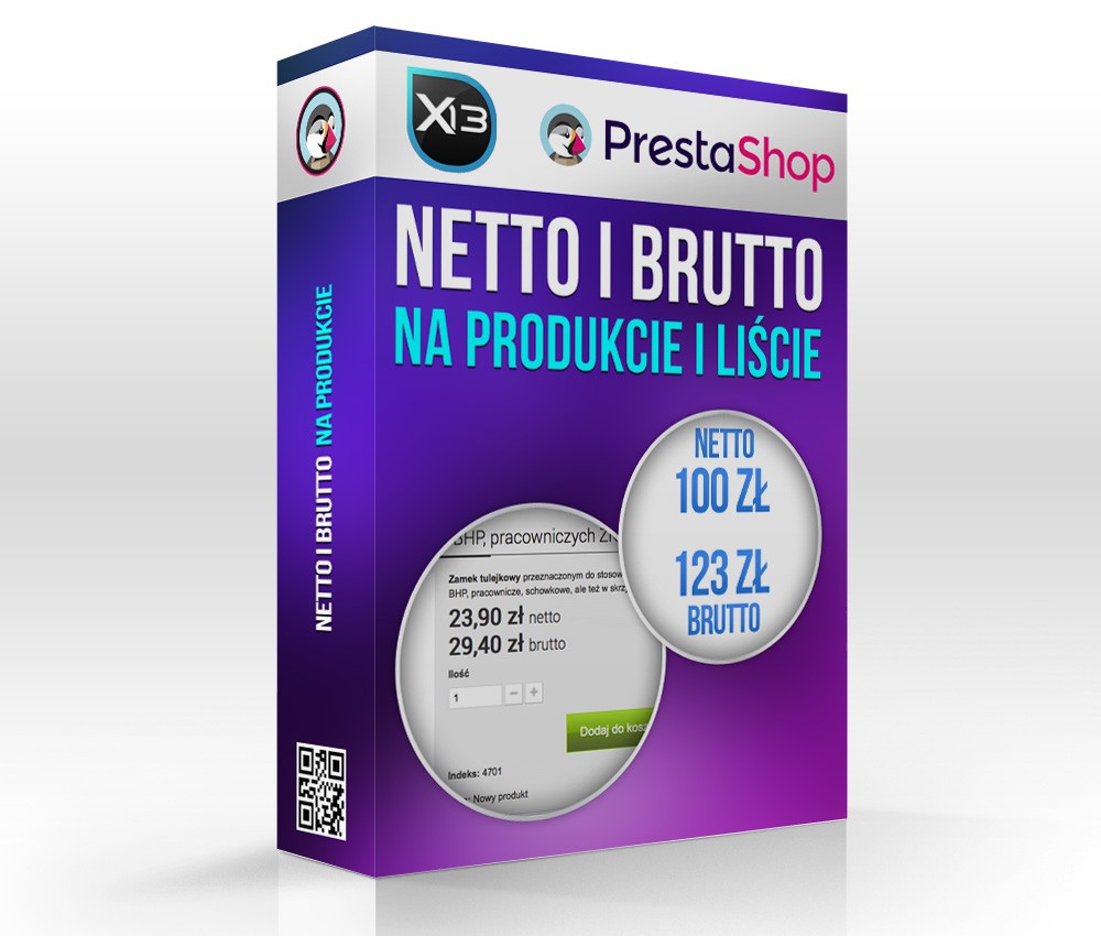 Cena netto i brutto na liście produktów i produkcie