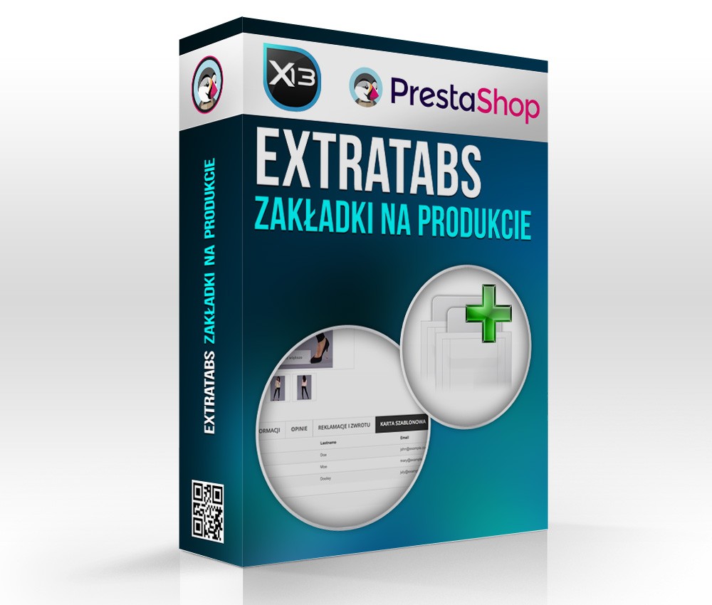 Dodatkowe zakładki na stronie produktu - extraTabs