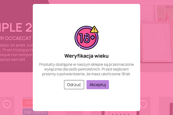 18+ Zaawansowana weryfikacja wieku dla PrestaShop - perfekcyjny wygląd