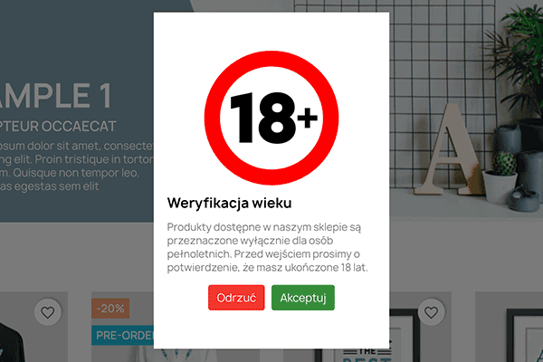 18+ Zaawansowana weryfikacja wieku dla PrestaShop - typy weryfikacji wieku