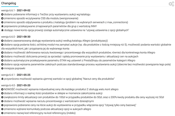 Dwustronna integracja PrestaShop z Allegro - Aktualizacje od 7 lat