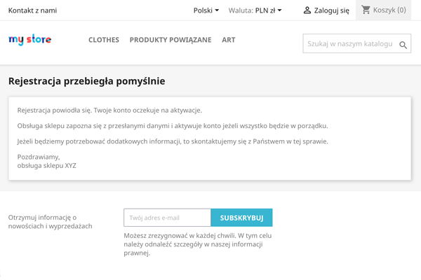 Moduł Ręczna autoryzacja dla PrestaShop - Informacje dla klienta