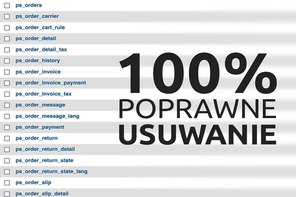 Moduł usuwania zamówień dla PrestaShop - Usuwanie powiązanych danych