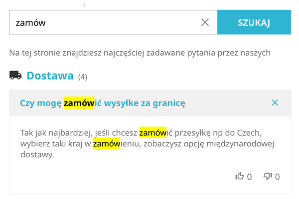 Moduł FAQ dla PrestaShop - Wyszukiwarka
