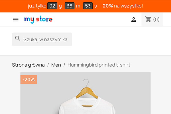 Moduł paska informacyjnego z licznikiem dla PrestaShop