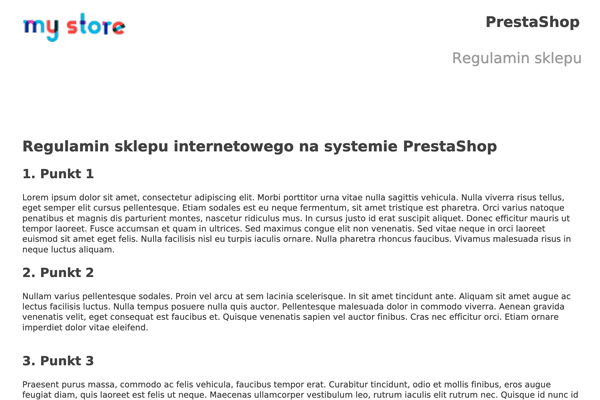 Załącznik PDF (regulamin) do zamówienia dla PrestaShop - Generowanie PDFów