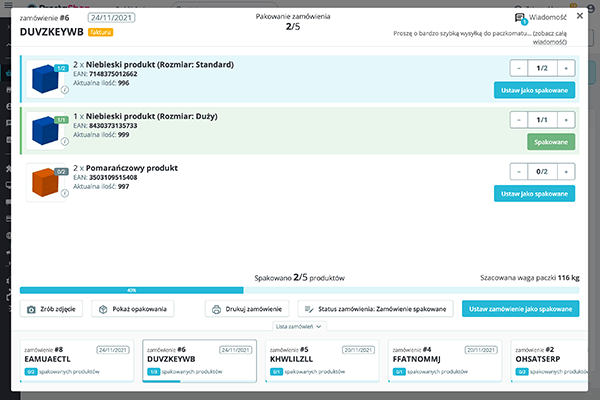 Moduł pakowania zamówień z obsługą czytnika kodów dla PrestaShop - Wygodne pakowanie