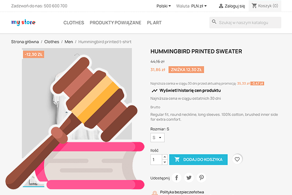 Historia cen na karcie produktu dla PrestaShop - bezpieczeństwo
