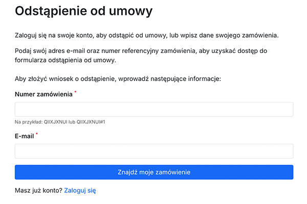 Odstąp od umowy tutaj - dyrektywa 2023/2673 dla PrestaShop - łatwy dostęp