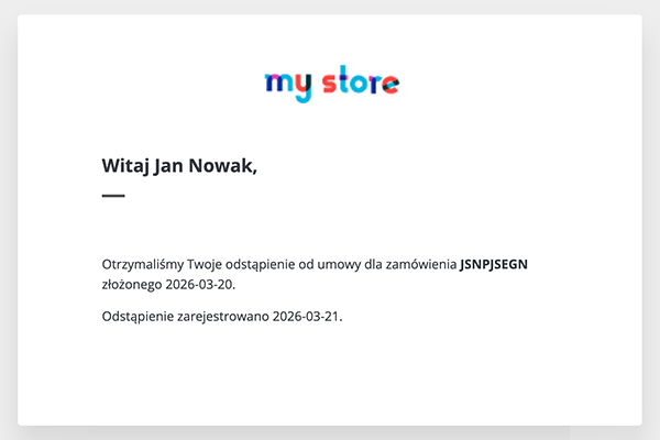 Odstąp od umowy tutaj - dyrektywa 2023/2673 dla PrestaShop - Natychniastowe potwierdzenie