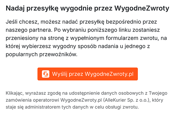Odstąp od umowy tutaj - dyrektywa 2023/2673 dla PrestaShop - Integracja z WygodneZwroty.pl