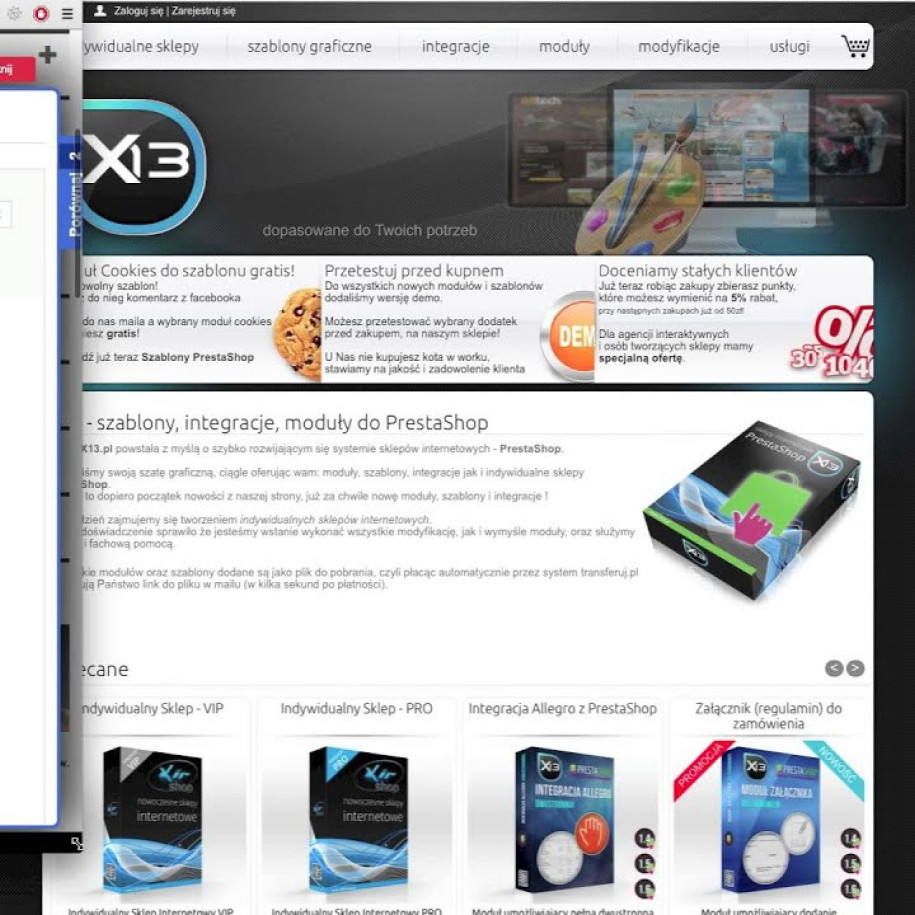 Porównanie produktów w formie popup - wysuwanego